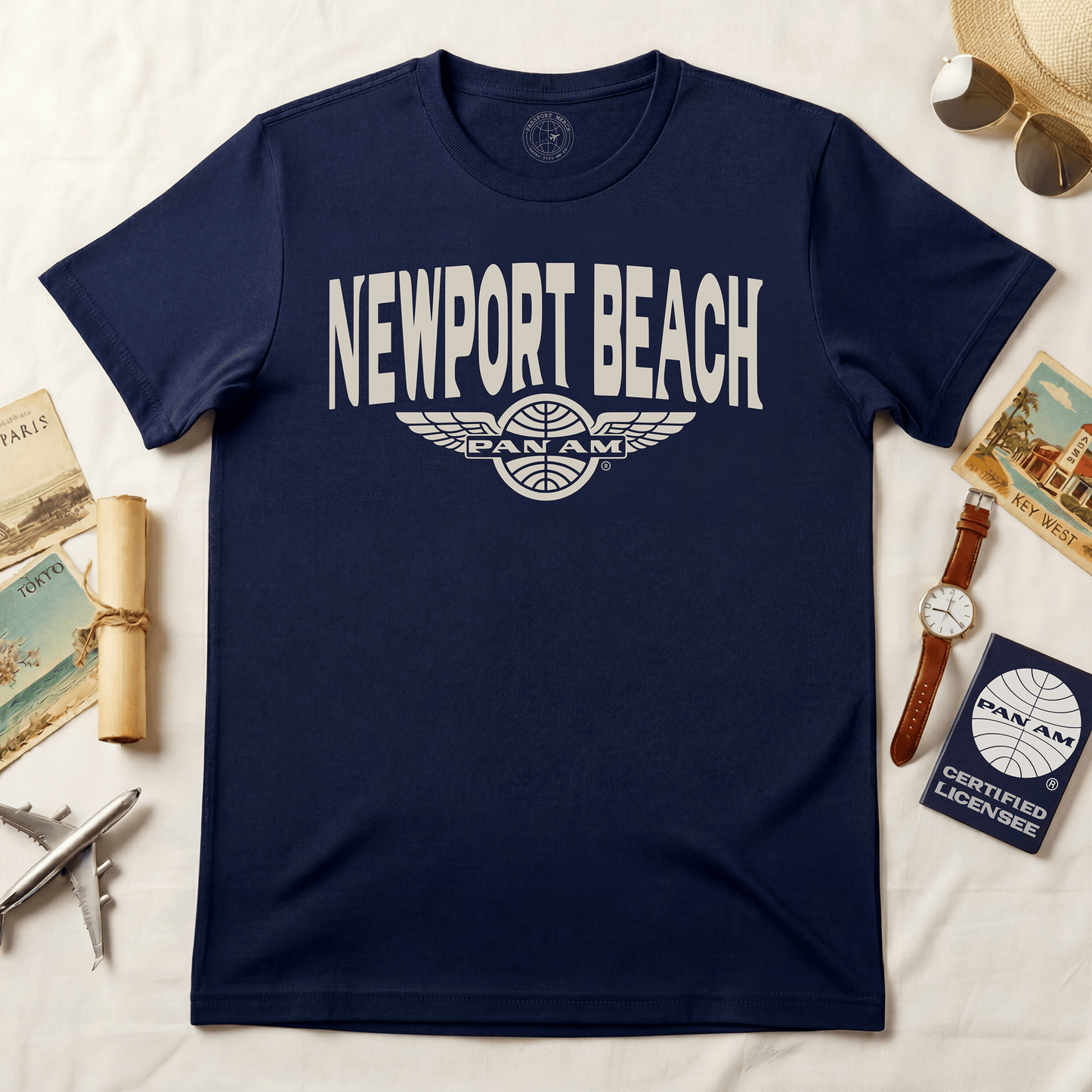 Pan Am Wings, Newport Beach California (OFFICIAL) T-Shirt Navy / S