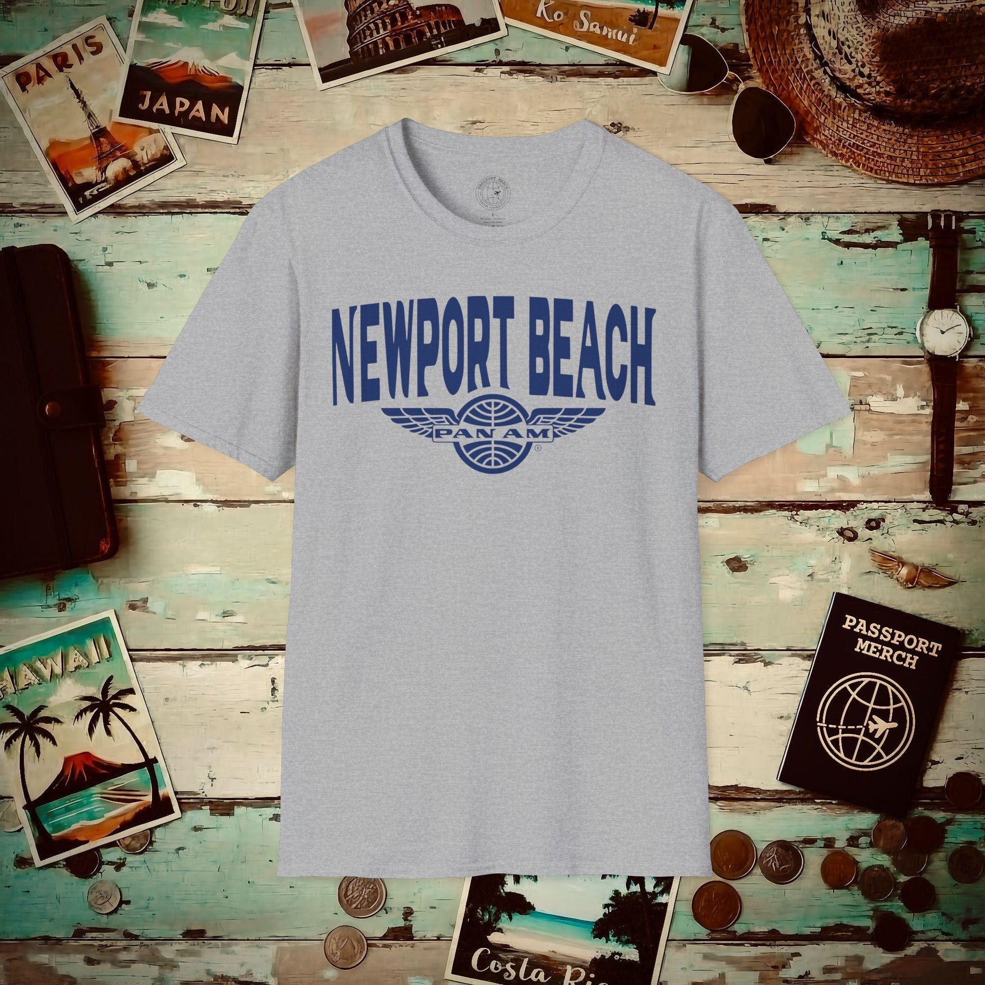 Pan Am Wings, Newport Beach California (OFFICIAL) T-Shirt Sport Grey / S