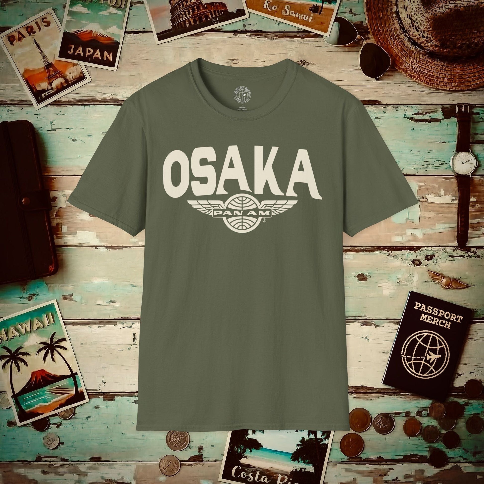 Pan Am Wings, Osaka, Japan (OFFICIAL) T-Shirt Military Green / S