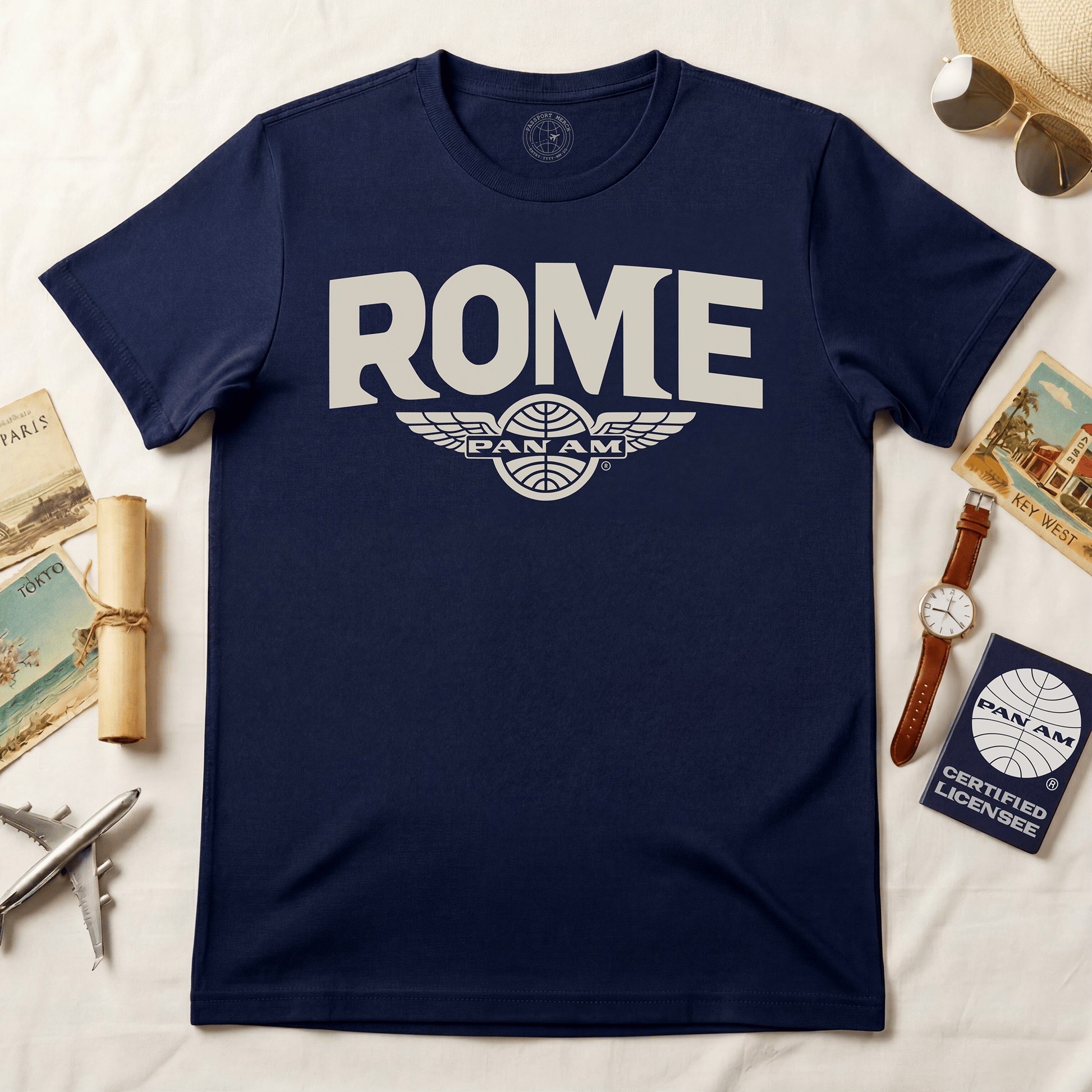 Pan Am Wings, Rome, Italy (OFFICIAL) T-Shirt Navy / S
