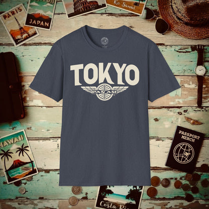 Pan Am Wings, Tokyo, Japan (OFFICIAL) T-Shirt Heather Navy / S