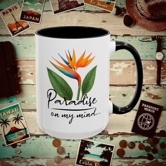 Paradise on My Mind, Hawaii 15oz Mug Black / 15oz