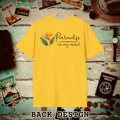 Paradise on My Mind, Hawaii, Back Print T-Shirt Daisy / S