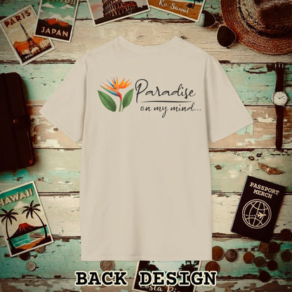 Paradise on My Mind, Hawaii, Back Print T-Shirt Sand / S