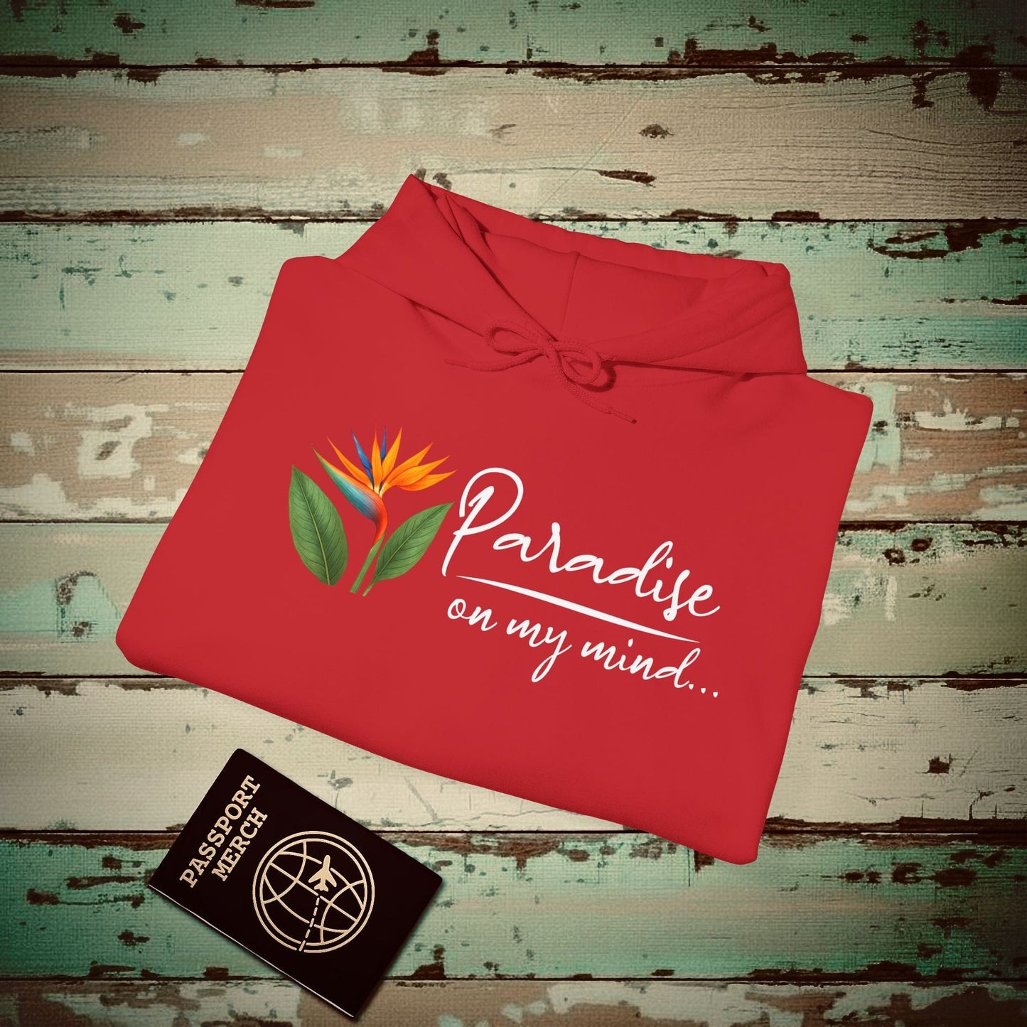 Paradise on My Mind, Hawaii Hoodie Red / S