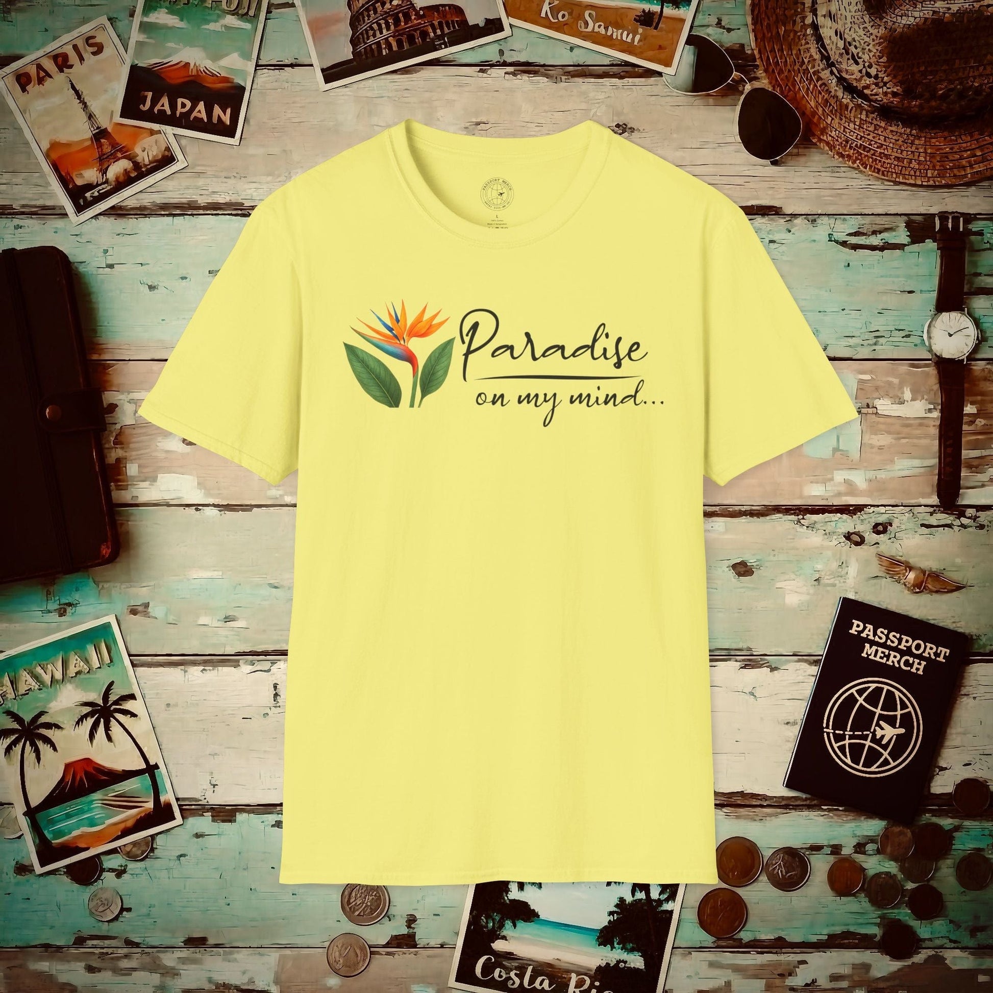 Paradise on My Mind, Hawaii T-Shirt Cornsilk / S