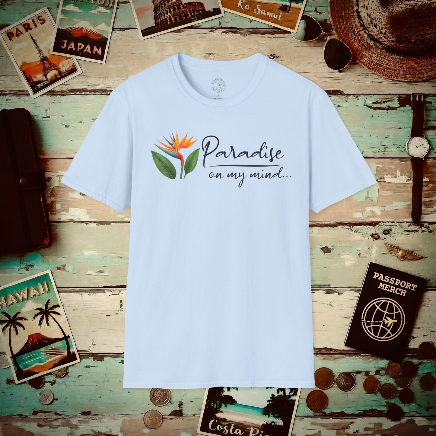 Paradise on My Mind, Hawaii T-Shirt Light Blue / S