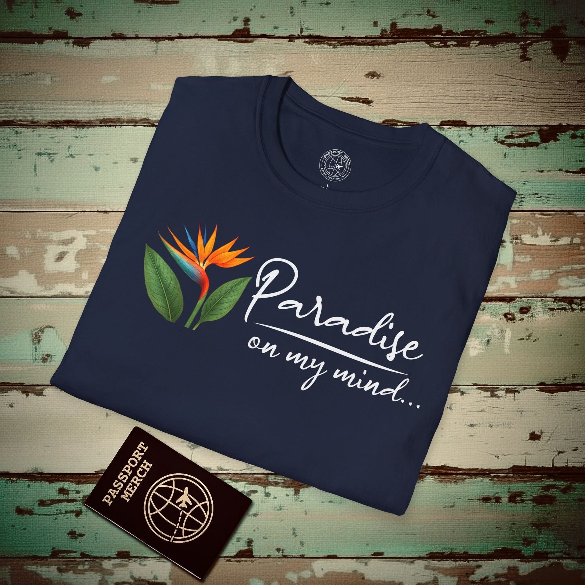 Paradise on My Mind, Hawaii T-Shirt Navy / S