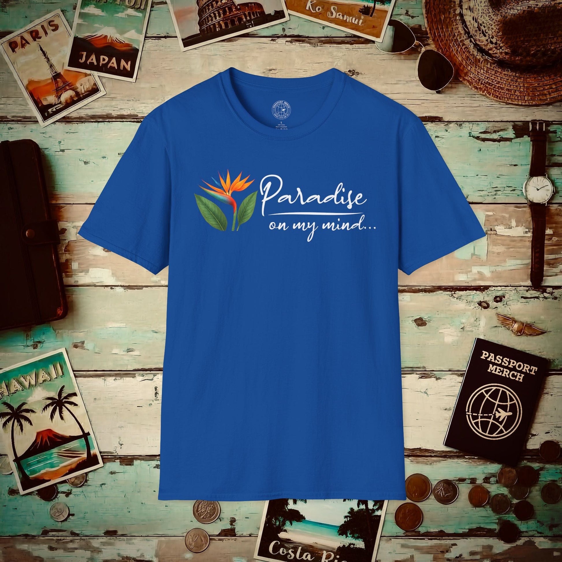 Paradise on My Mind, Hawaii T-Shirt Royal / S
