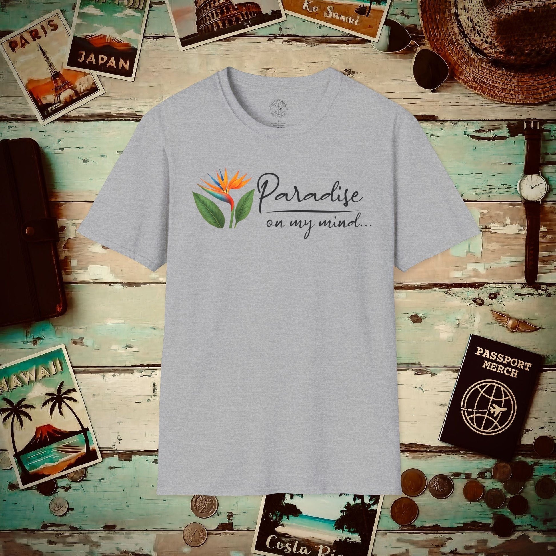 Paradise on My Mind, Hawaii T-Shirt Sport Grey / S