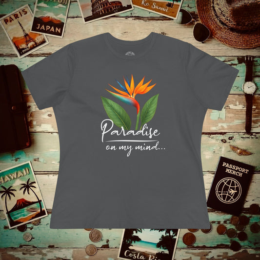 Paradise on My Mind, Hawaii, Womens Fit T-Shirt Asphalt / S