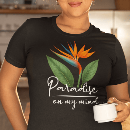 Paradise on My Mind, Hawaii, Womens Fit T-Shirt Black / S