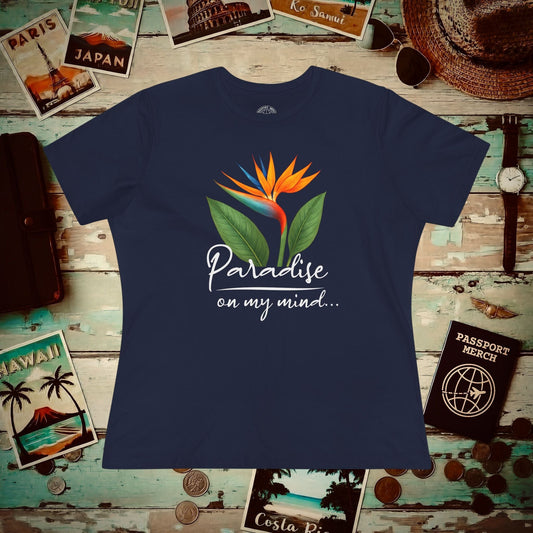 Paradise on My Mind, Hawaii, Womens Fit T-Shirt Navy / S