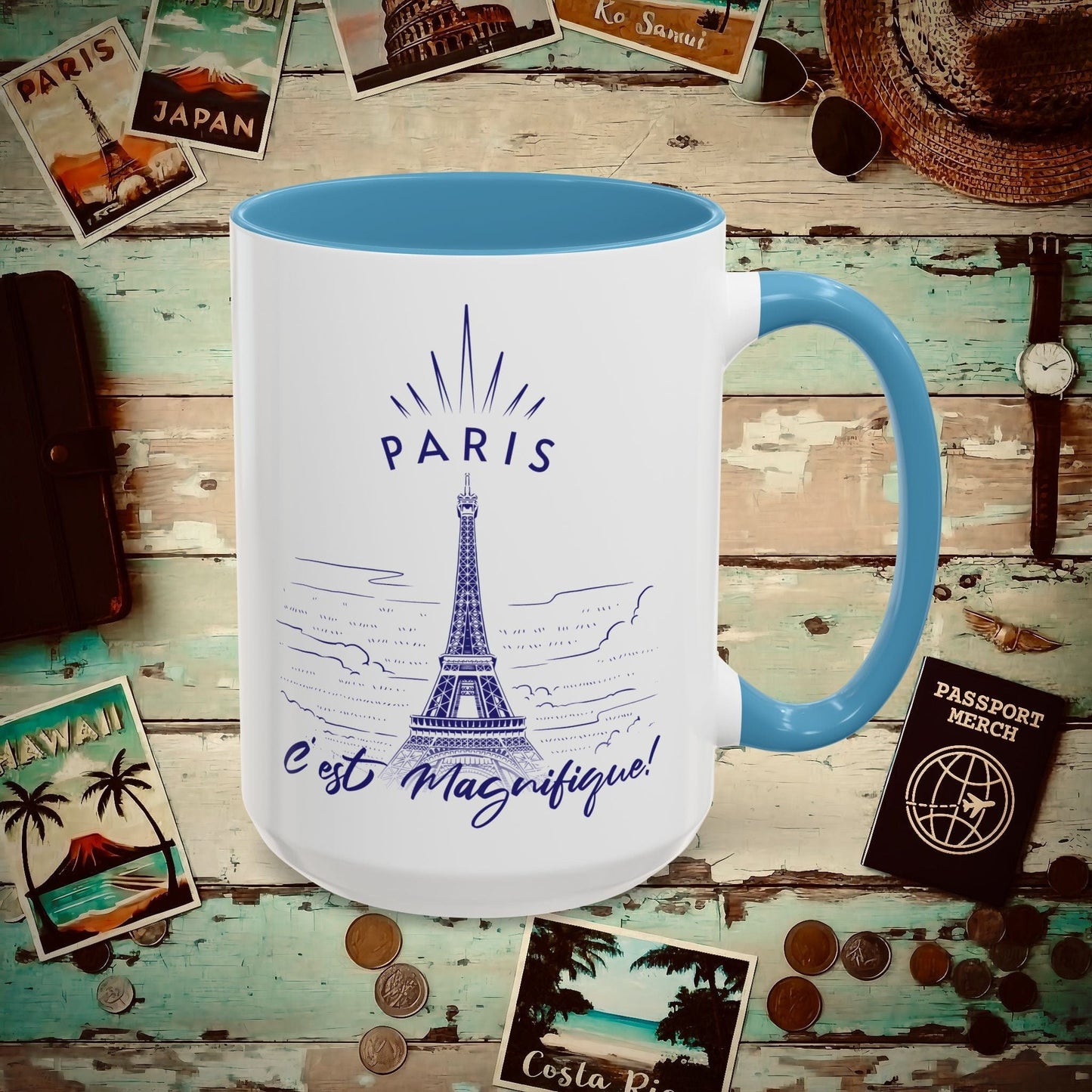 Paris C'est Magnifique France 15oz Mug Light Blue / 15oz
