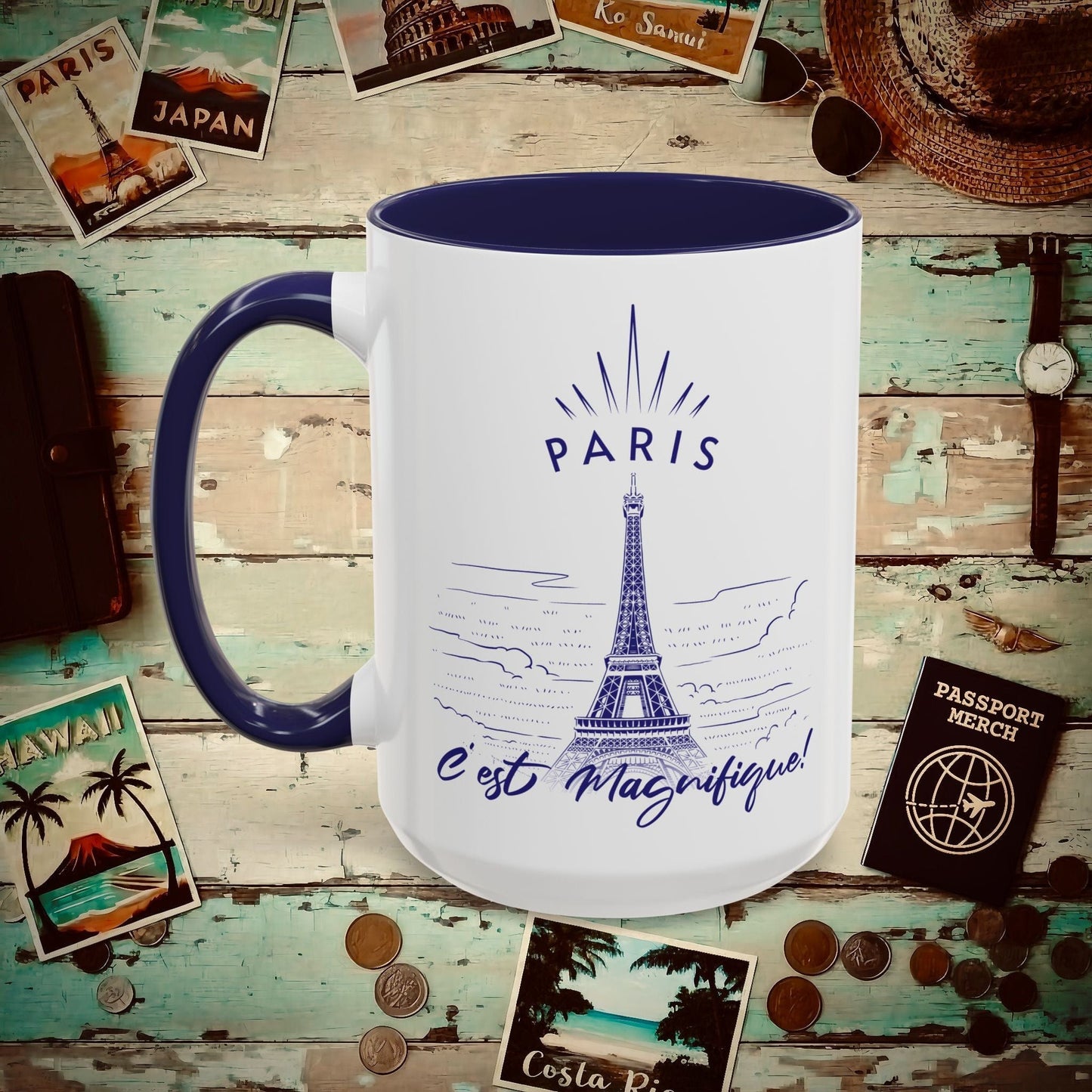 Paris C'est Magnifique France 15oz Mug Navy / 15oz