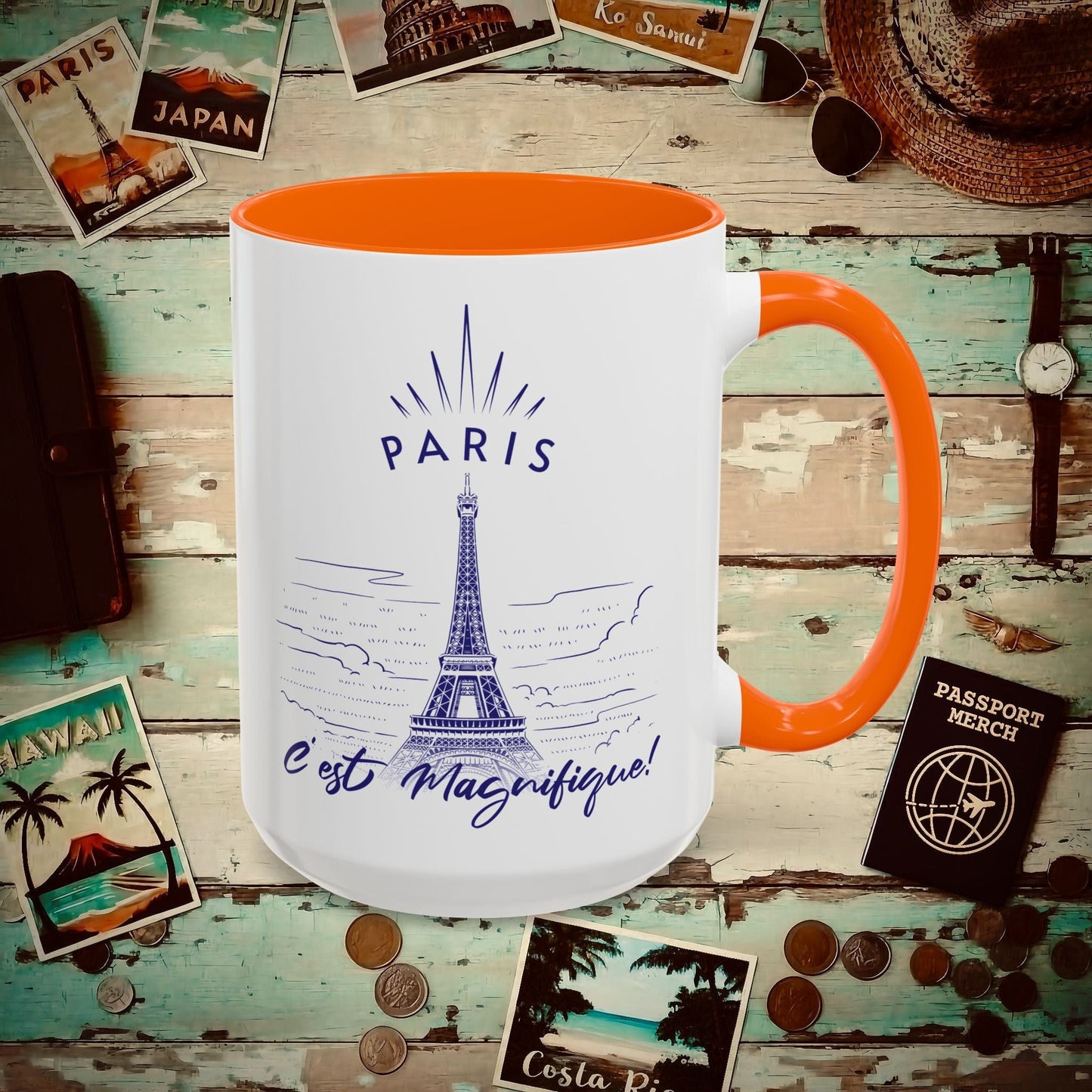 Paris C'est Magnifique France 15oz Mug Orange / 15oz