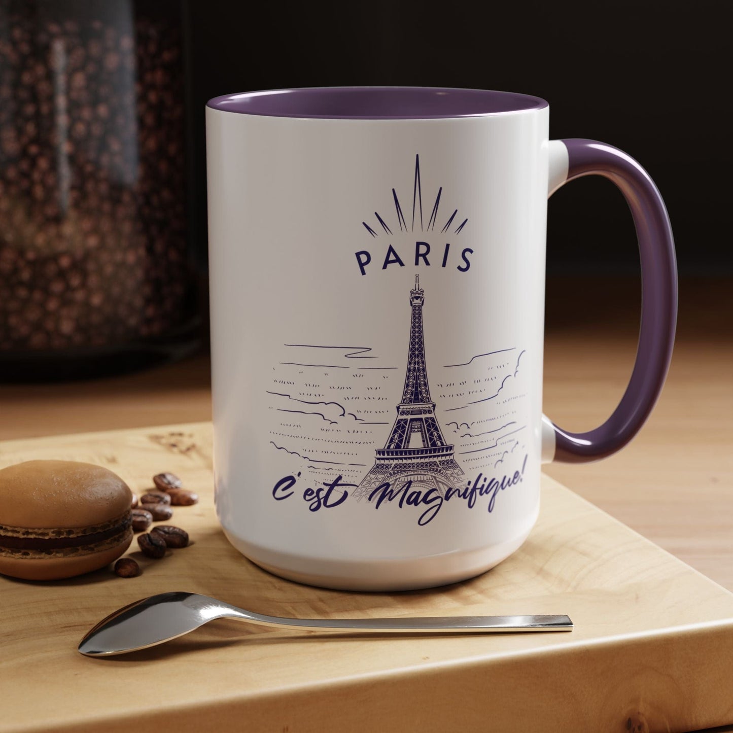 Paris C'est Magnifique France 15oz Mug Purple / 15oz