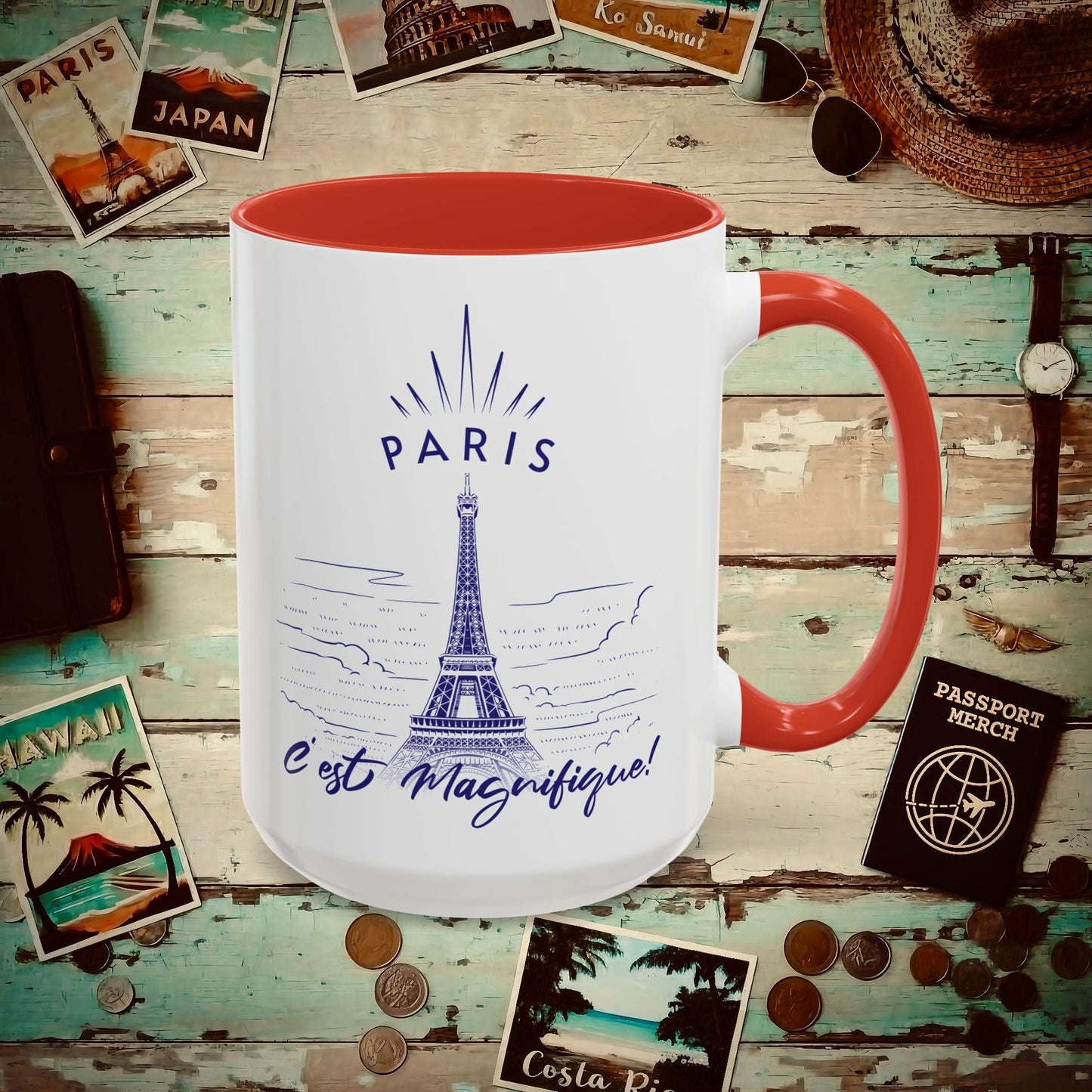 Paris C'est Magnifique France 15oz Mug Red / 15oz