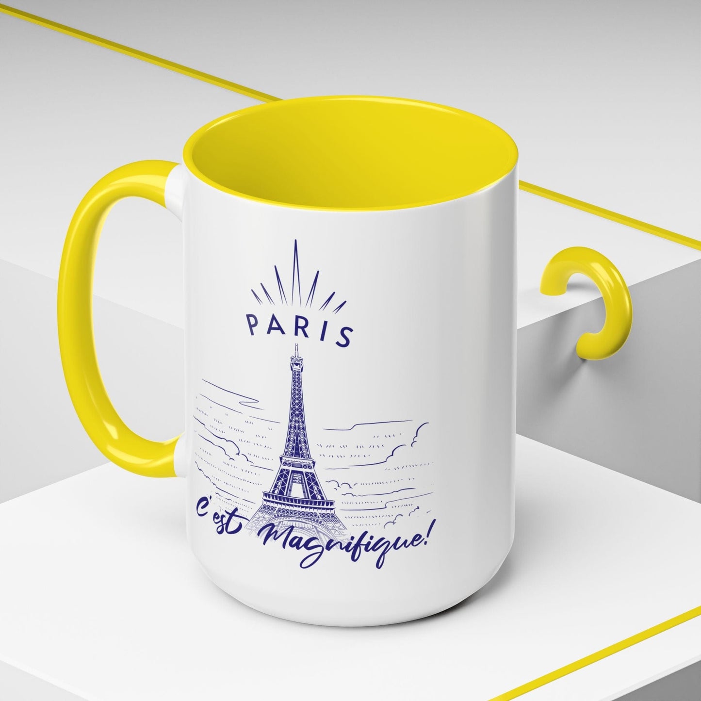 Paris C'est Magnifique France 15oz Mug Yellow / 15oz