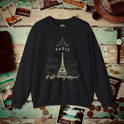 Paris C'est Magnifique France Crewneck Black / S