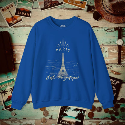 Paris C'est Magnifique France Crewneck Royal / S