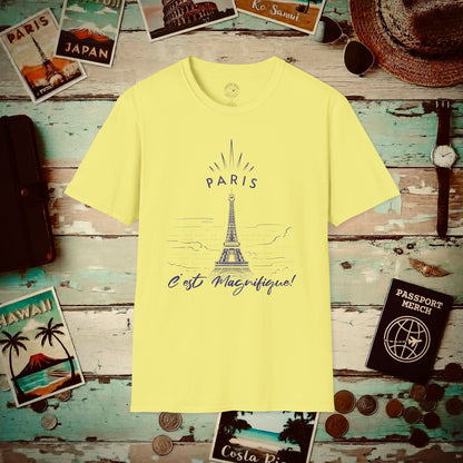 Paris C'est Magnifique France T-Shirt Cornsilk / S