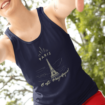 Paris C'est Magnifique France Tank Top Navy / XS