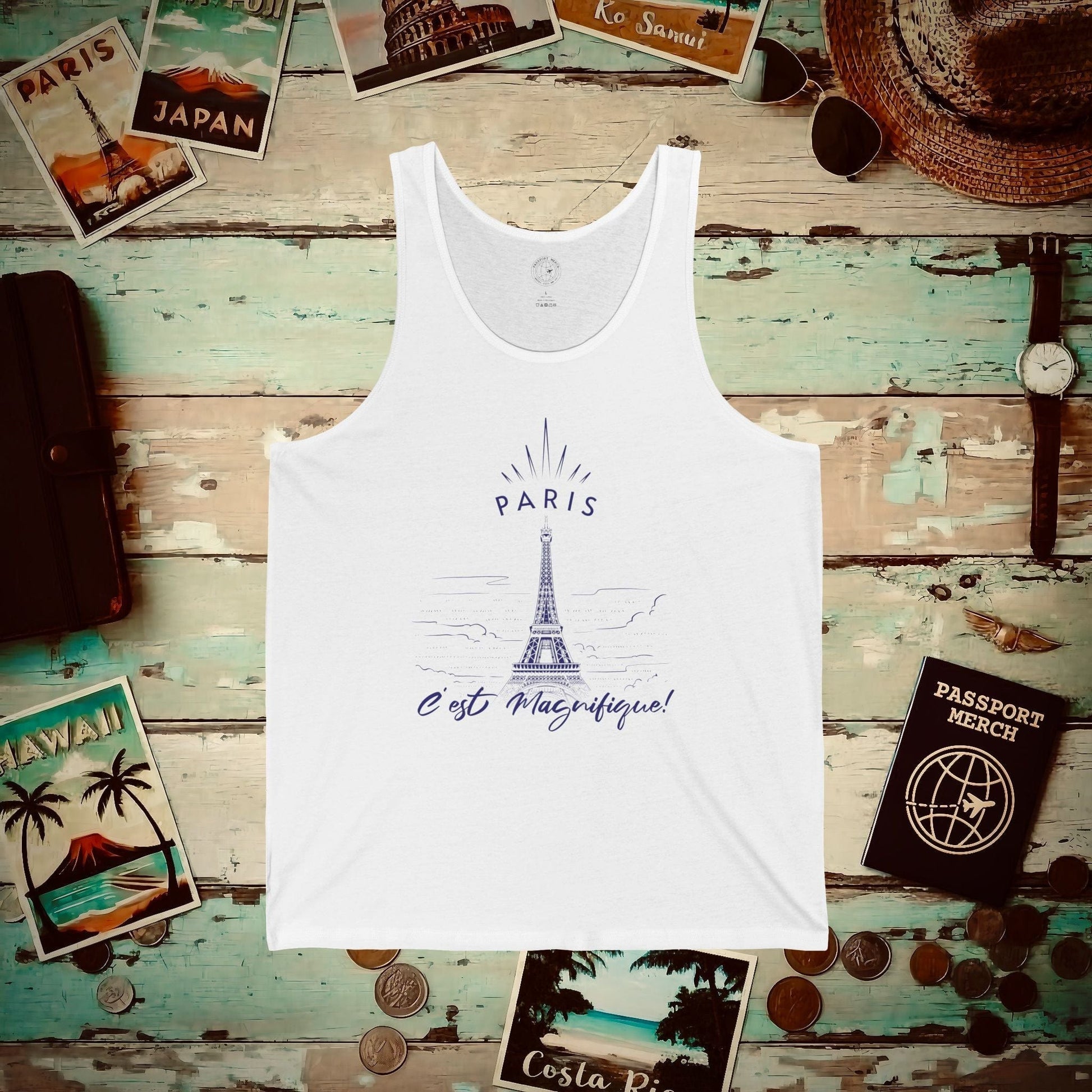 Paris C'est Magnifique France Tank Top White / XS