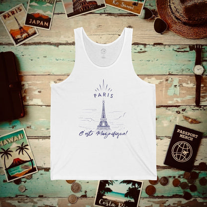 Paris C'est Magnifique France Tank Top White / XS