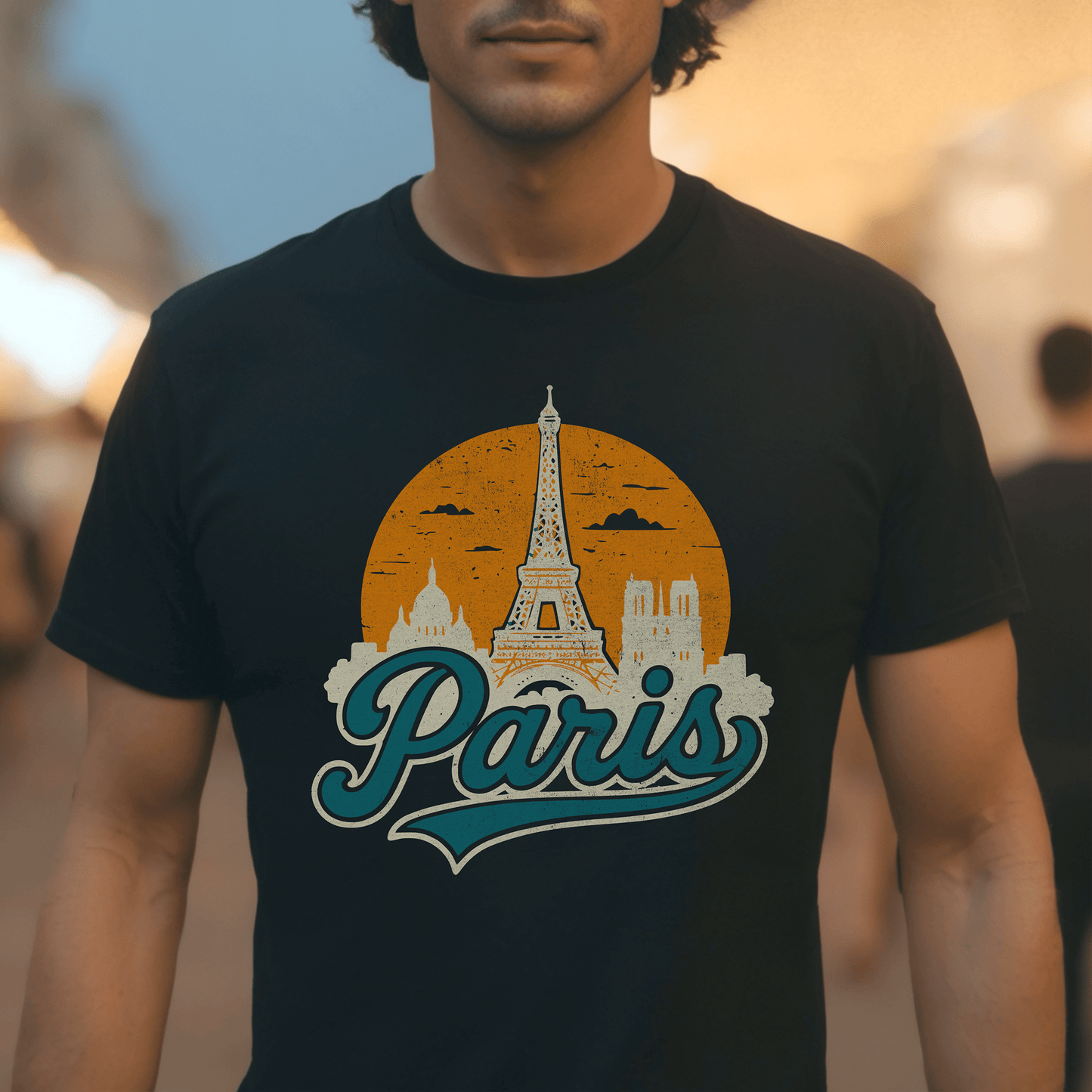 Paris, France - 80's Vintage T-Shirt Black / S