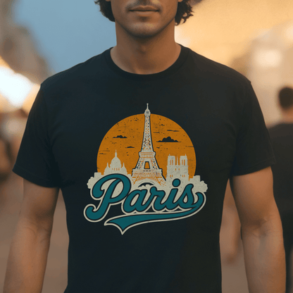 Paris, France - 80's Vintage T-Shirt Black / S