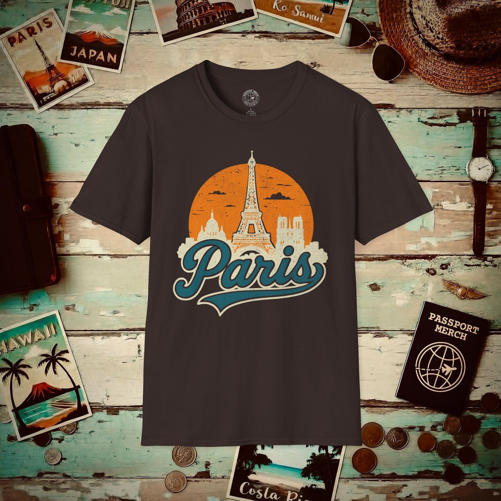 Paris, France - 80's Vintage T-Shirt Dark Chocolate / S