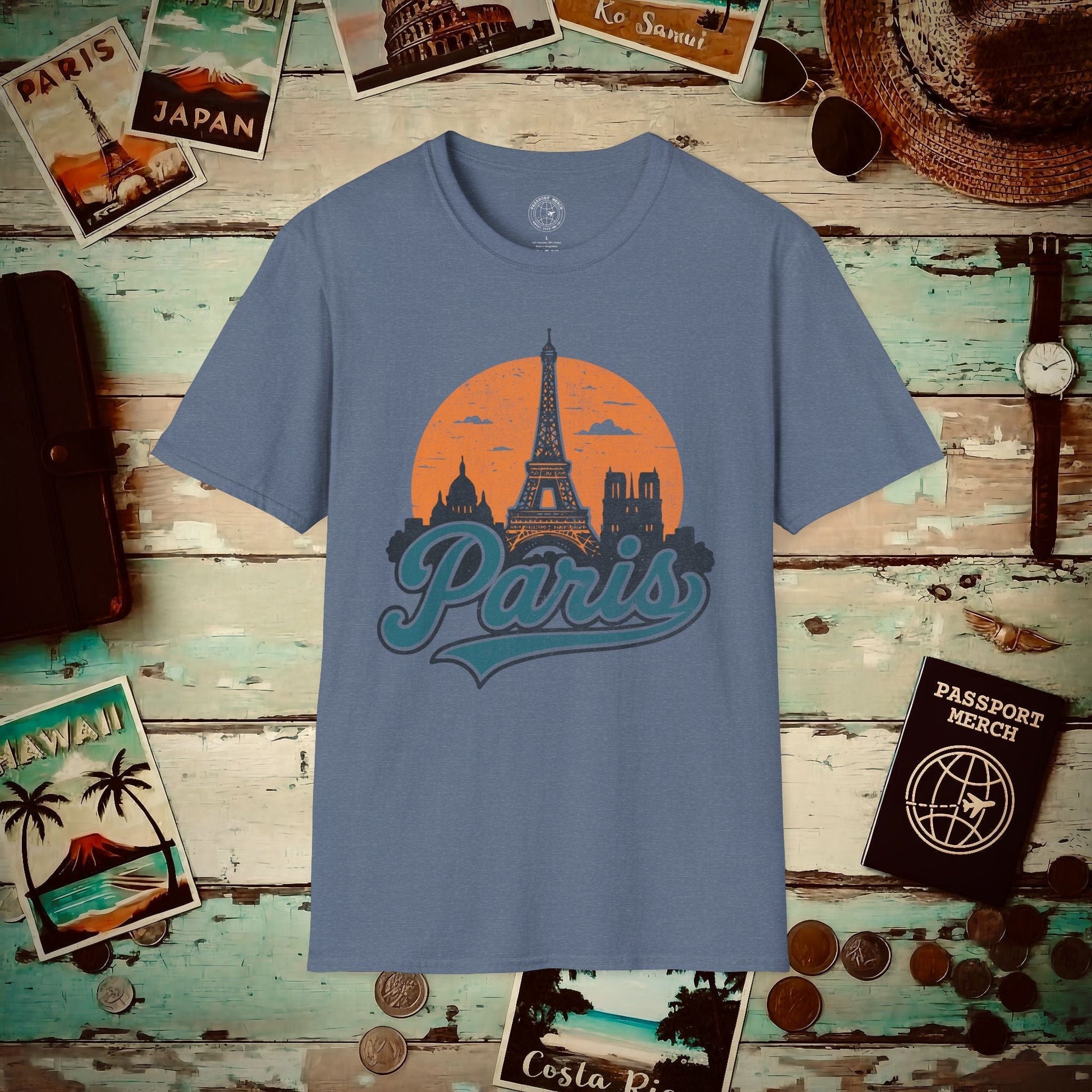 Paris, France - 80's Vintage T-Shirt Heather Indigo / S