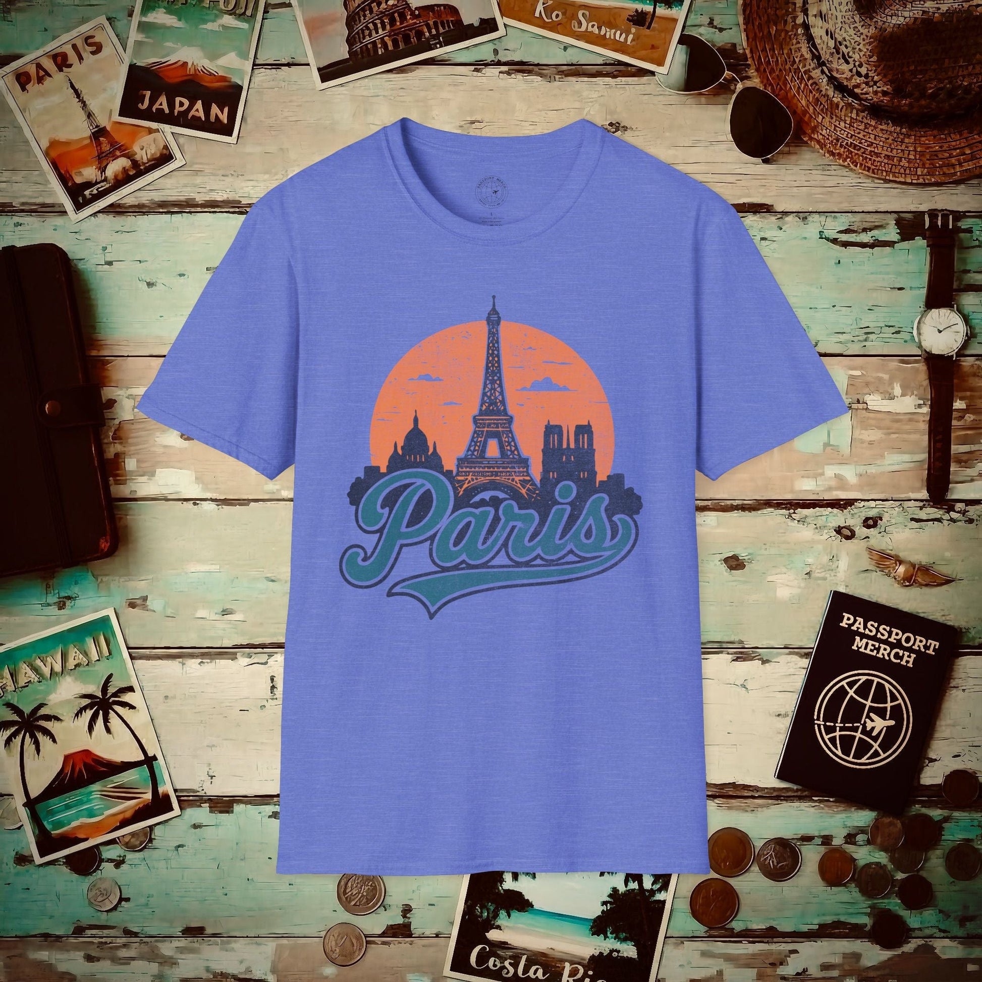 Paris, France - 80's Vintage T-Shirt Heather Royal / S