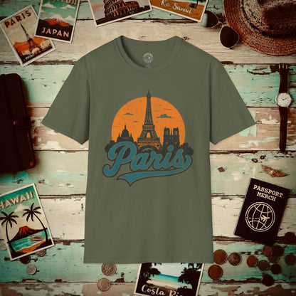Paris, France - 80's Vintage T-Shirt Military Green / S