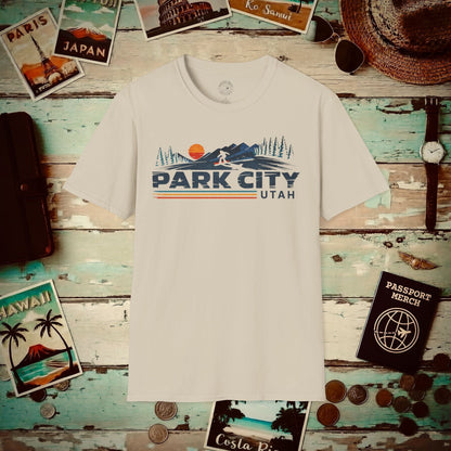 Park City Utah - Vibrant Ski Retro T-Shirt Sand / S