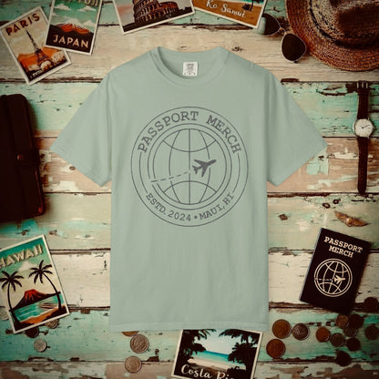Passport Merch, Estd. 2024, Maui, HI Heavy Tee Bay / S
