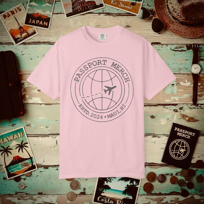 Passport Merch, Estd. 2024, Maui, HI Heavy Tee Blossom / S
