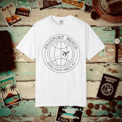Passport Merch, Estd. 2024, Maui, HI Heavy Tee White / S