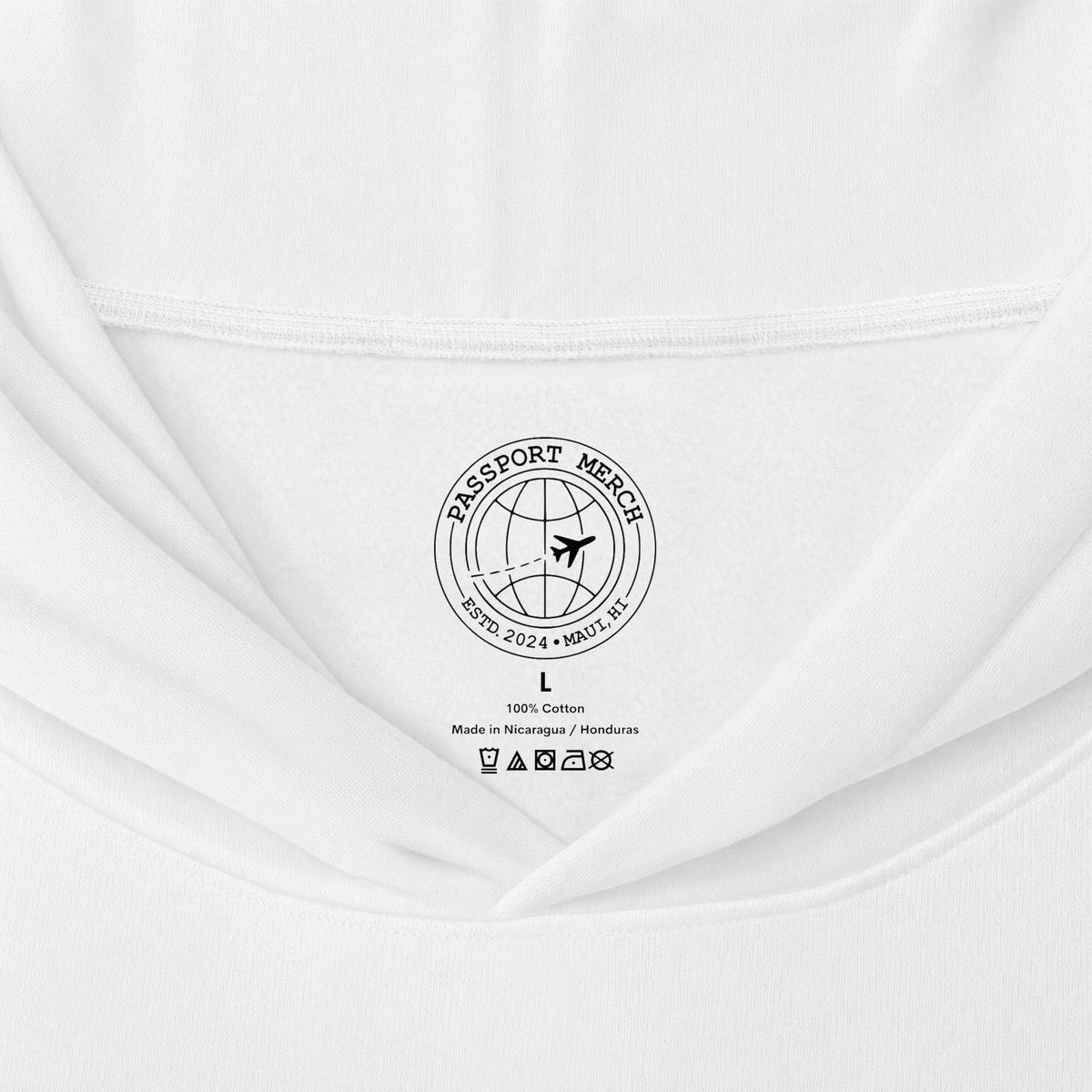 Passport Merch, Estd. 2024, Maui, HI Hooded Long Sleeve