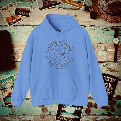 Passport Merch, Estd. 2024, Maui, HI Hoodie Carolina Blue / S