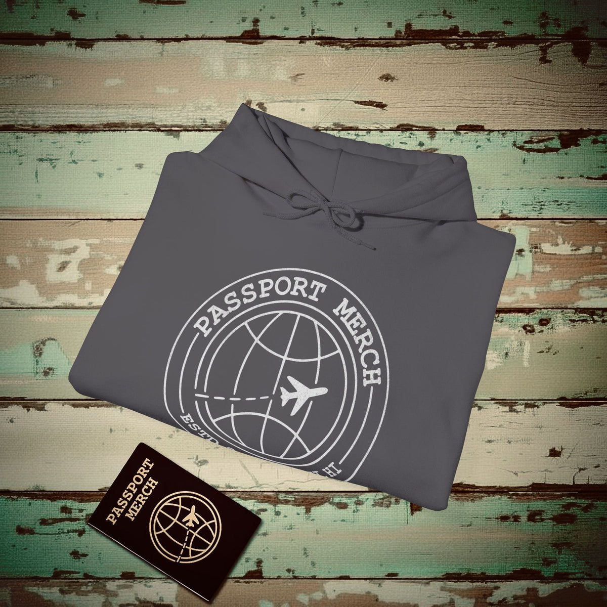 Passport Merch, Estd. 2024, Maui, HI Hoodie Charcoal / S