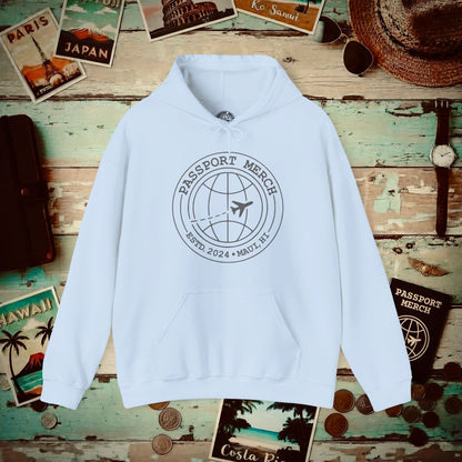 Passport Merch, Estd. 2024, Maui, HI Hoodie Light Blue / S