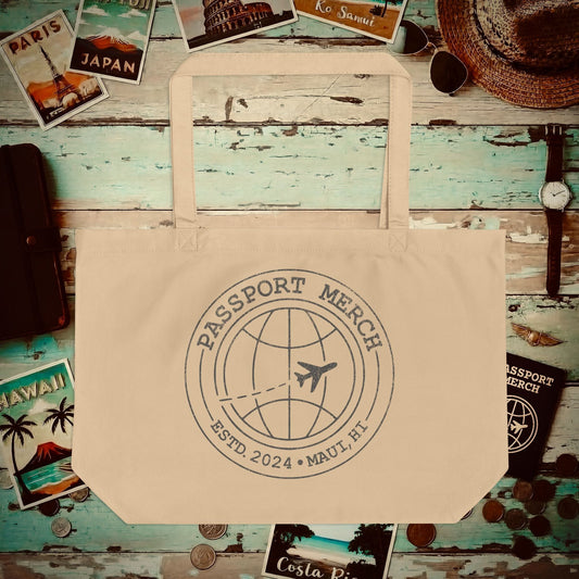 Passport Merch, Estd. 2024, Maui, HI Organic Tote One size / Oyster