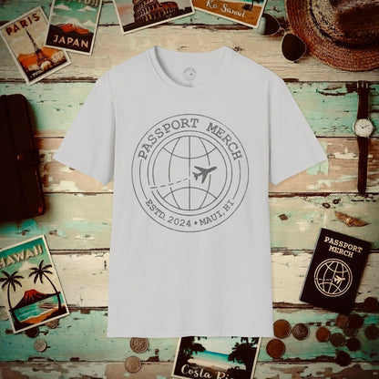 Passport Merch, Estd. 2024, Maui, HI T-Shirt Ice Grey / S