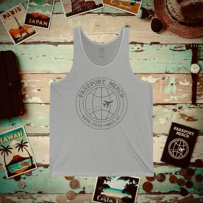 Passport Merch, Estd. 2024, Maui, HI Tank Top XS / Athletic Heather