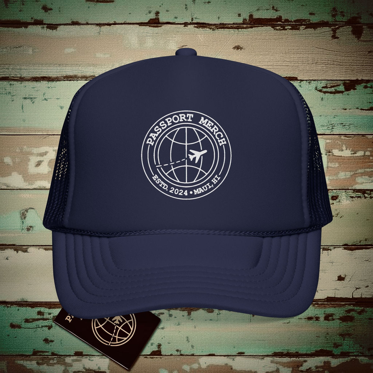 Passport Merch, Estd. 2024, Maui, HI Trucker Hat One size / Dark Navy