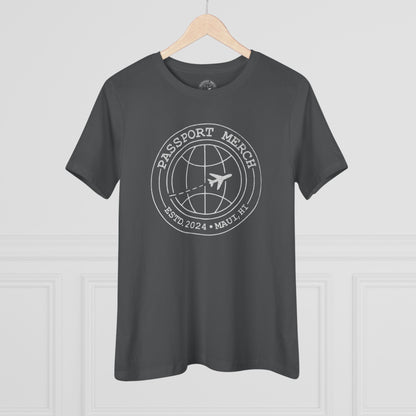 Passport Merch, Estd. 2024, Maui, HI Womens Fit T-Shirt Asphalt / S