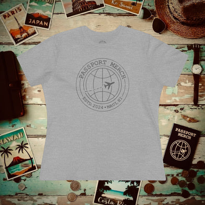 Passport Merch, Estd. 2024, Maui, HI Womens Fit T-Shirt Athletic Heather / S