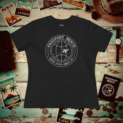 Passport Merch, Estd. 2024, Maui, HI Womens Fit T-Shirt Black / S